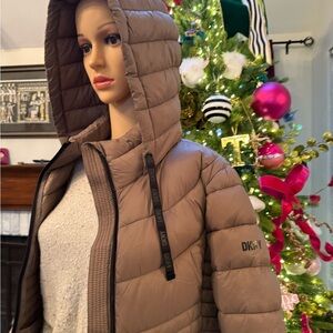 DKNY Tan Puffer Jacket